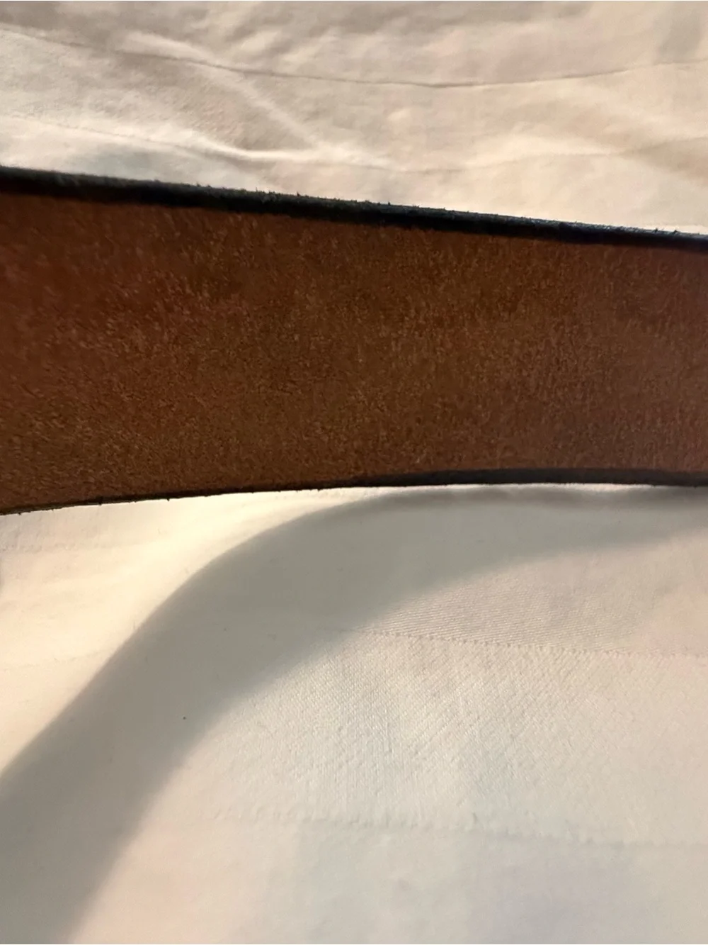 Leather Tooled Brown Men's Belt with Antiqued Brass Buckle